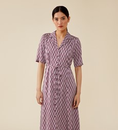 Danette Midi Satin Purple Tile Dress