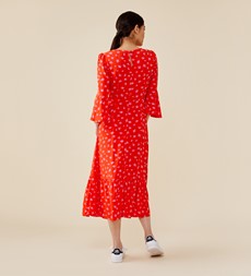 Cira Red Midi Dress             LENZING™ ECOVERO™