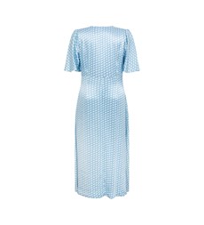 Kesia Blue Geo Satin Midi Dress