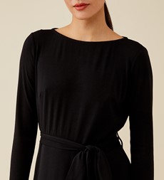 Ebba Midi Jersey Crepe Black Dress