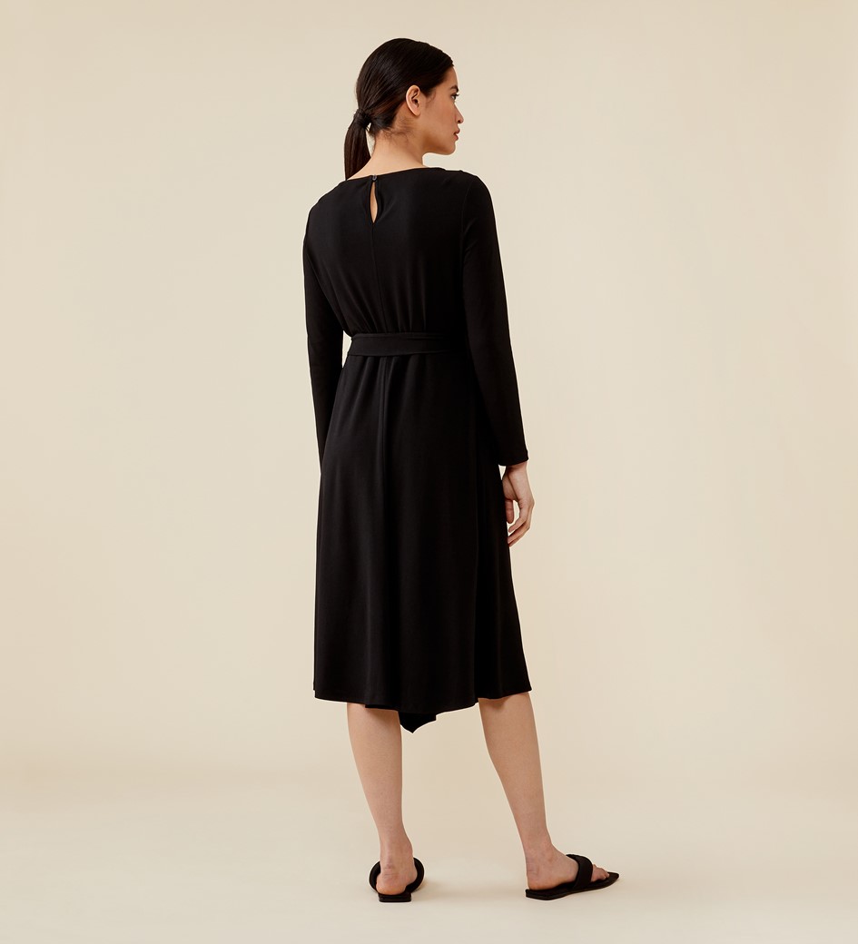 Ebba Midi Jersey Crepe Black Dress
