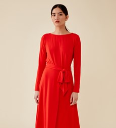 Ebba Midi Jersey Crepe Red Dress