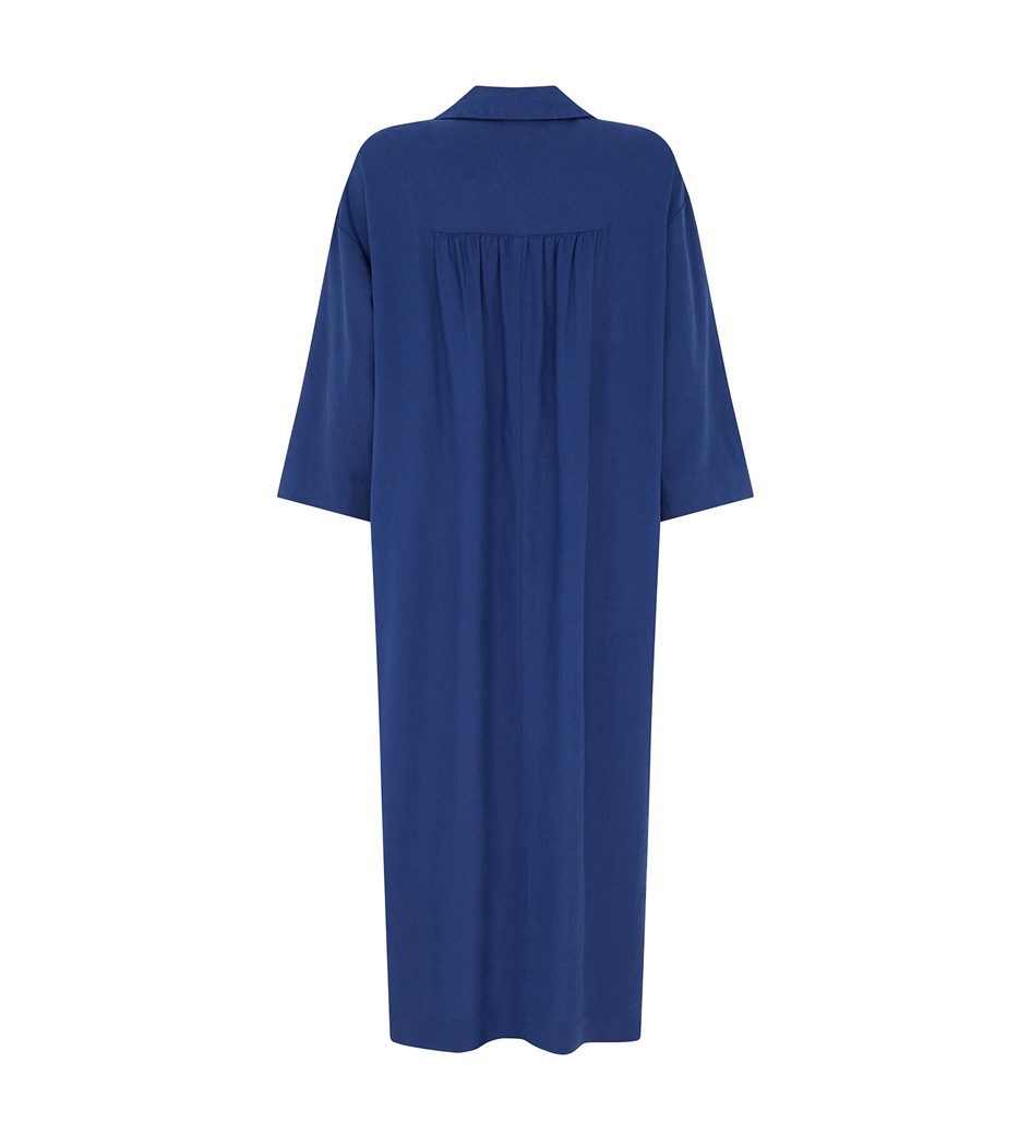Amantha Navy Linen Blend Dress