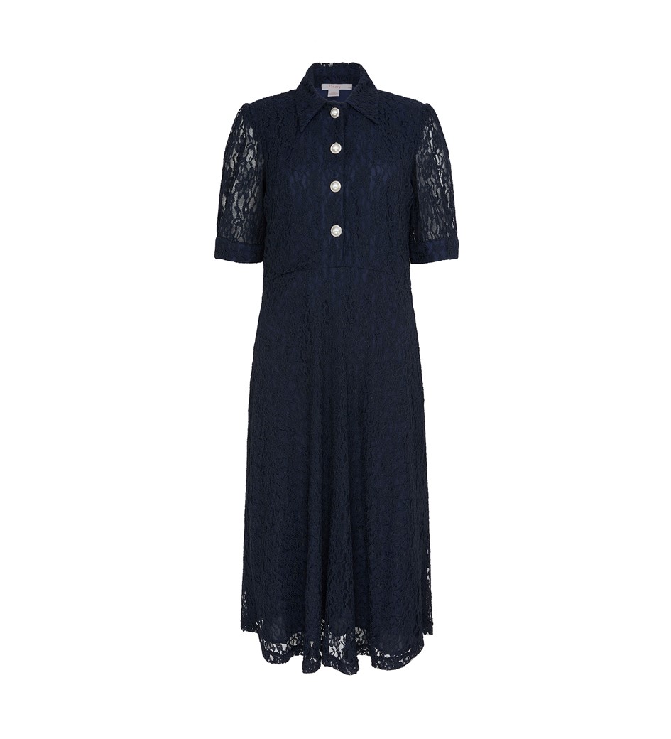 Fatima Navy Lace Midi Dress