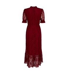 Saskia Wine Lace Midi Dress