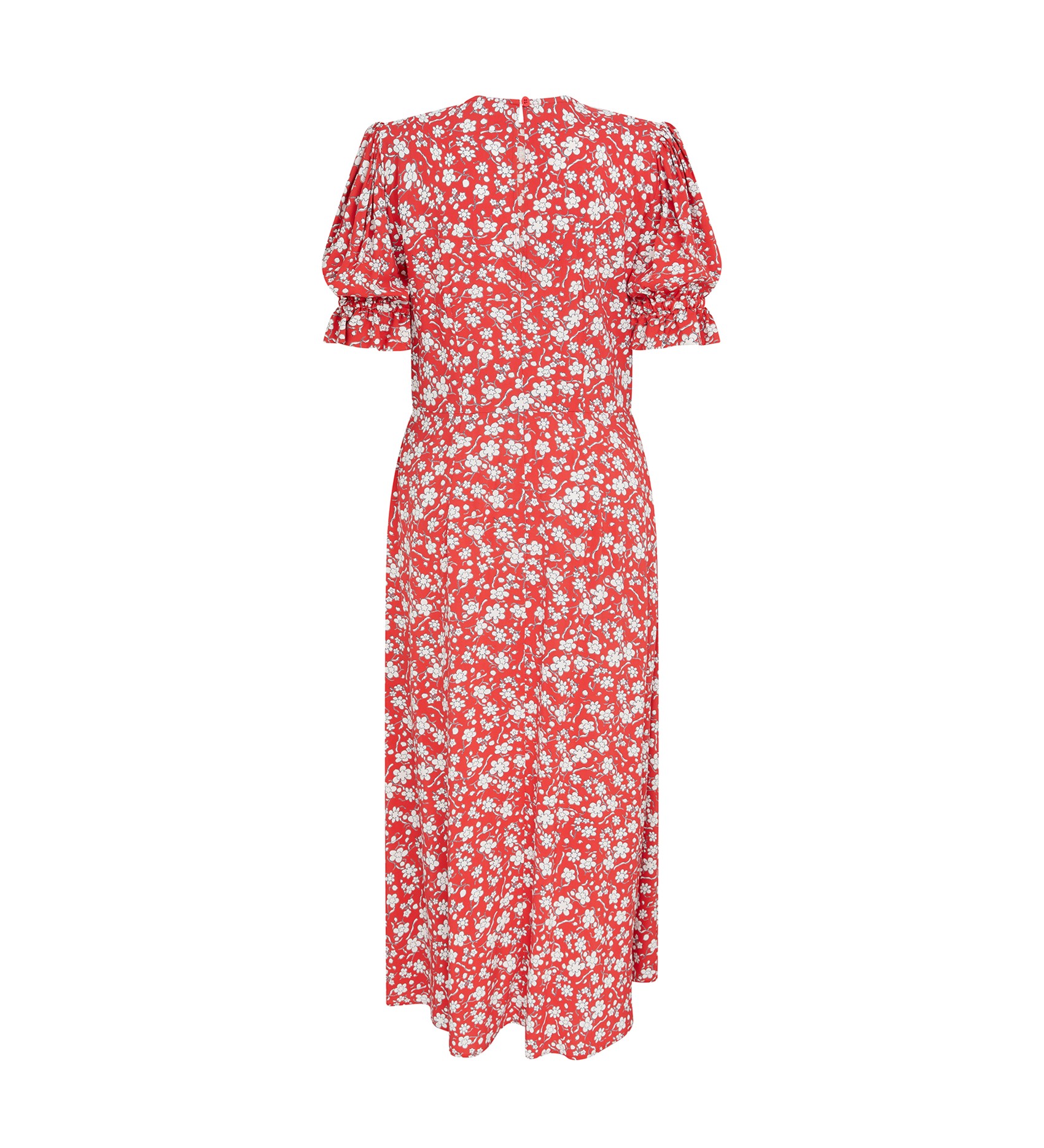 Mela Red Floral Midi Dress LENZING™ ECOVERO™ | Finery London