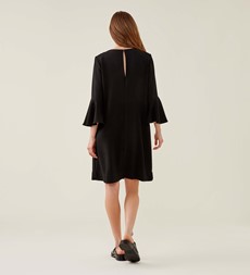Izzy Black Crepe Midi Dress