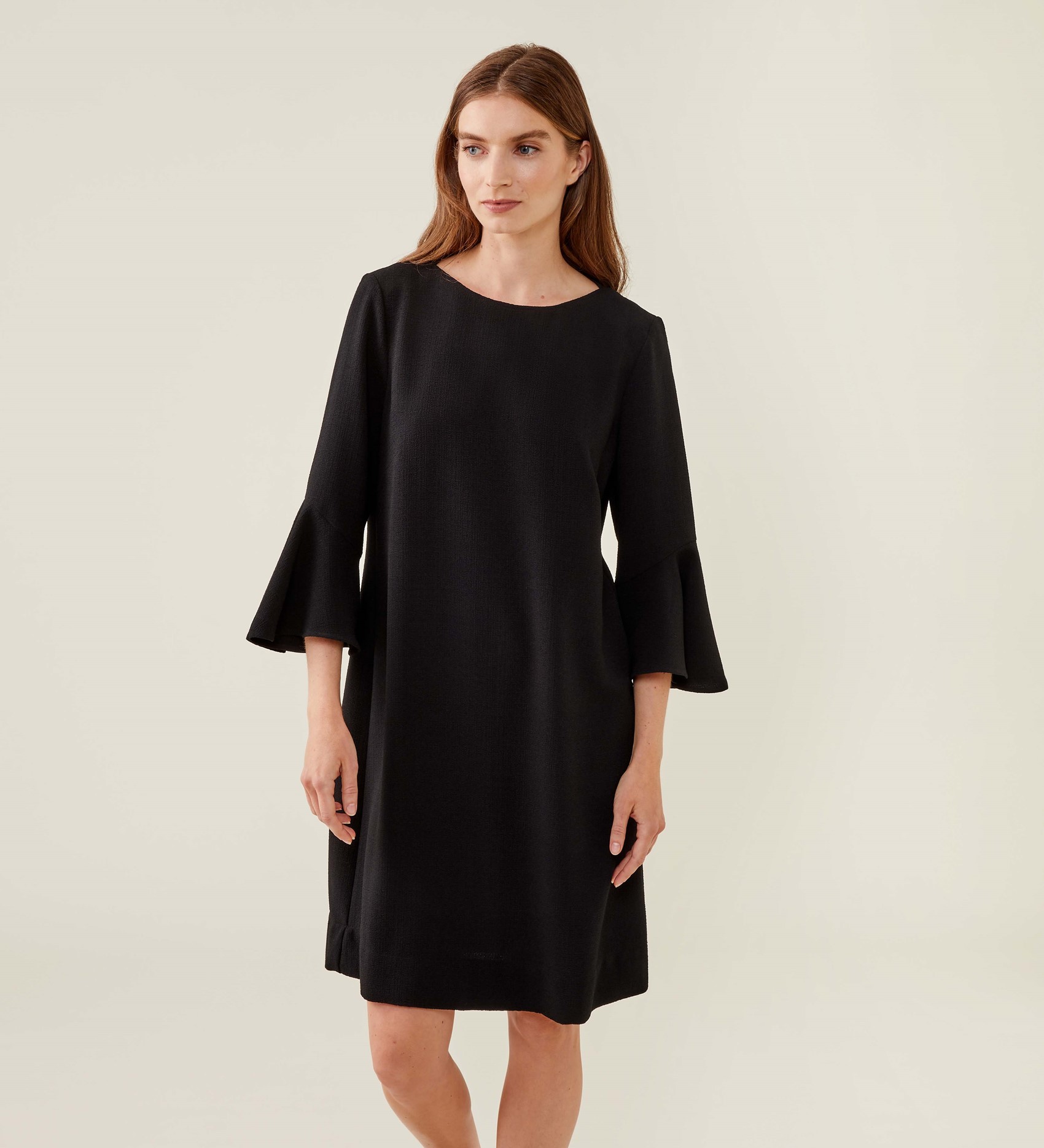 Izzy Black Crepe Midi Dress | Finery London