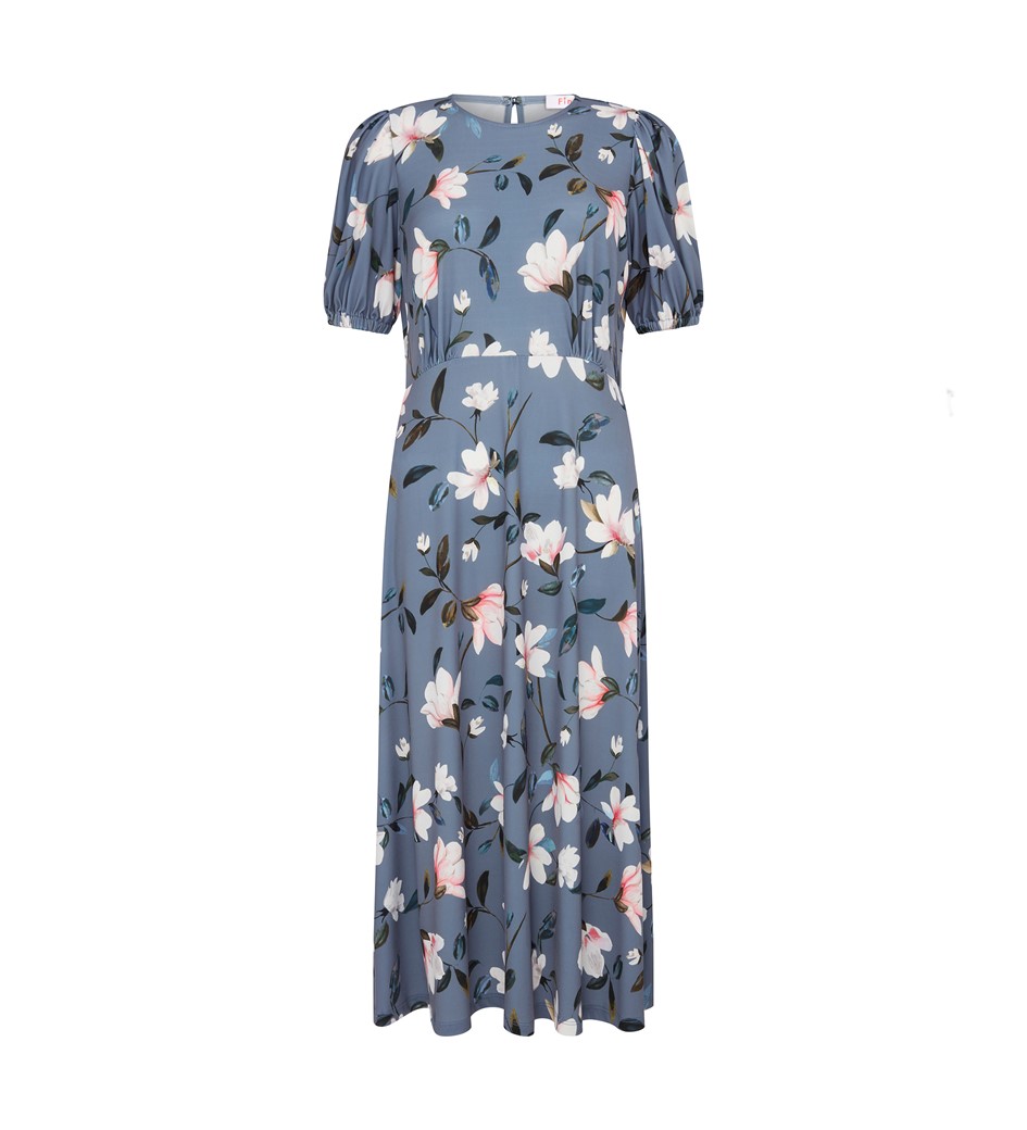 Mya Midi Jersey Blue Floral Dress