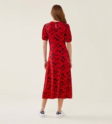 Mya Red Bloom Midi Dress