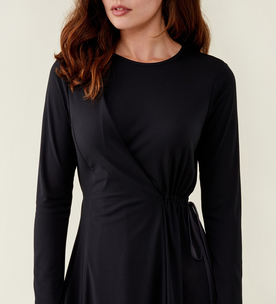 Helia Black Midi Dress