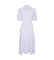 Jaela Lilac Spot Midi Shirt Dress