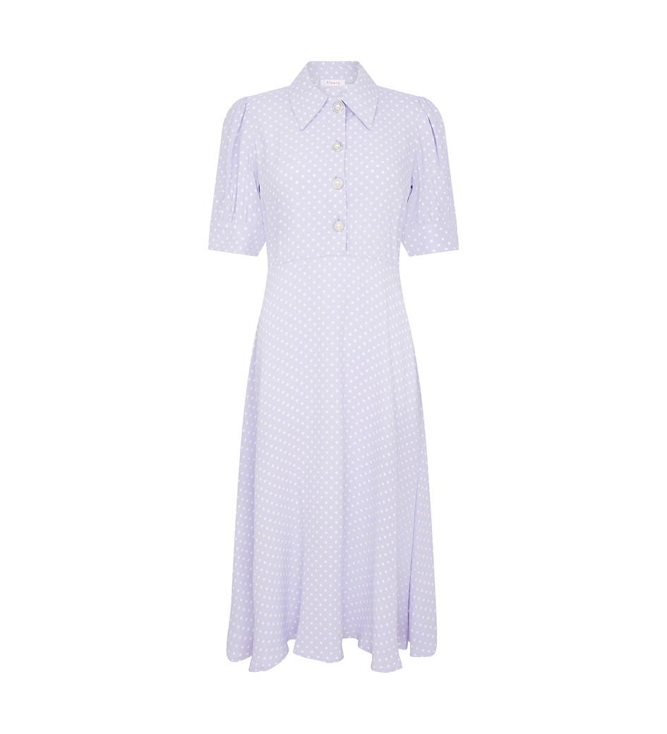 Jaela Lilac Spot Midi Shirt Dress