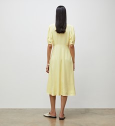 Jaela Lemon Spot Midi Dress