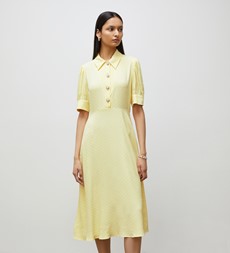 Jaela Lemon Spot Midi Dress