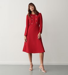 Jadey Red Knee Length Dress