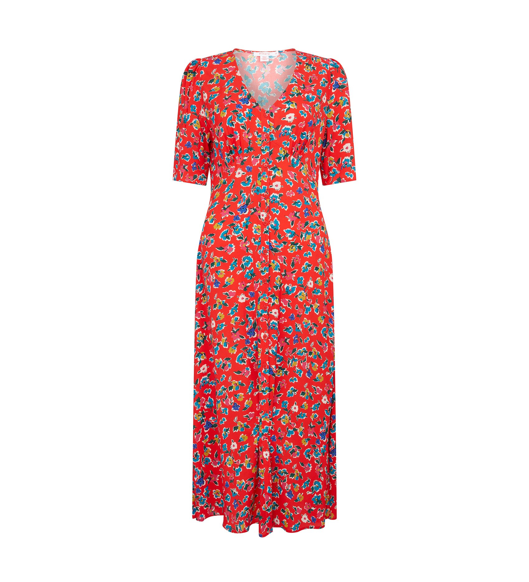 Camilla Red Daisy Midi Dress Finery London