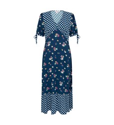 Jalia Navy Floral Midi Dress                                            LENZING™ ECOVERO™