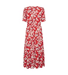 Amara Red Daisy Midi Dress LENZING™ ECOVERO™