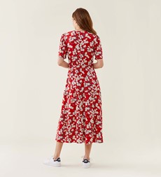 Amara Red Daisy Midi Dress LENZING™ ECOVERO™