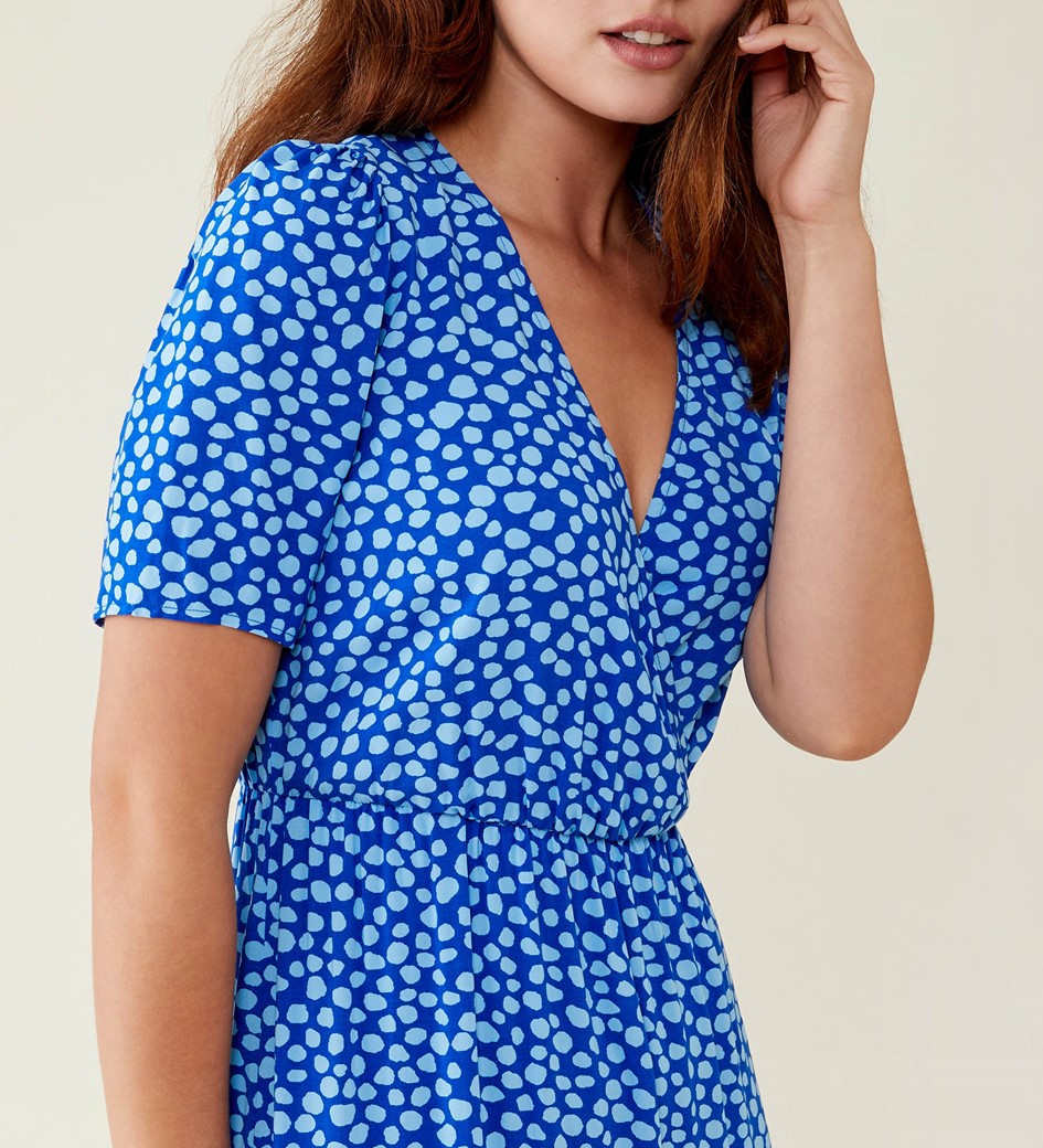 Amara Blue Animal Midi Dress LENZING™ ECOVERO™
