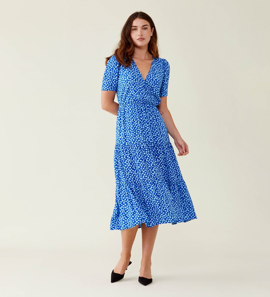 Amara Blue Animal Midi Dress LENZING™ ECOVERO™