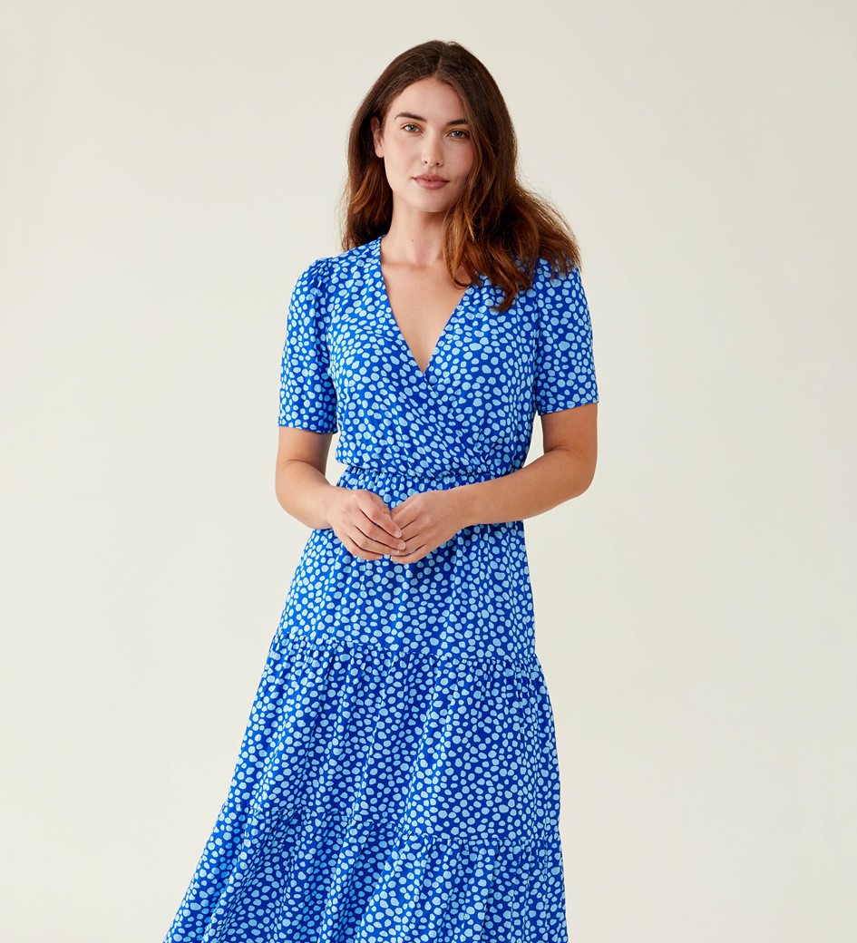Amara Blue Animal Midi Dress LENZING™ ECOVERO™