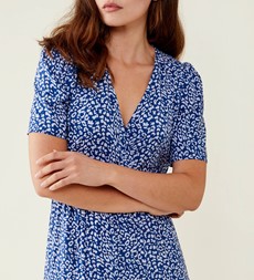 Amara Blue Leopard Midi Dress LENZING™ ECOVERO™