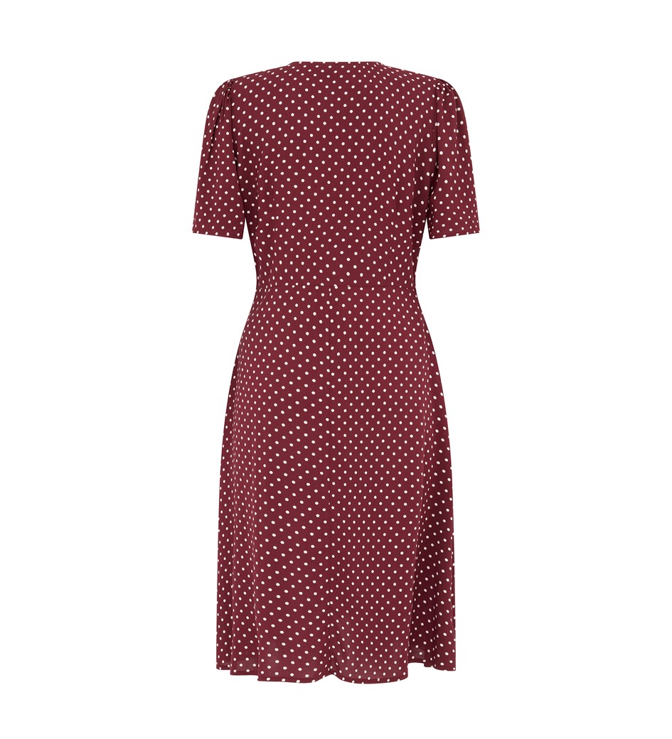 Mala Bordeaux Spot Dress                                     LENZING™ ECOVERO™