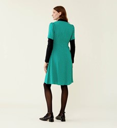 Mala Green Spot Knee Length Dress                                     LENZING™ ECOVERO™
