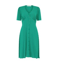 Mala Green Spot Knee Length Dress                                     LENZING™ ECOVERO™