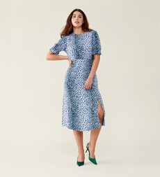 Jaylen Blue Animal Midi Dress                     LENZING™ ECOVERO™