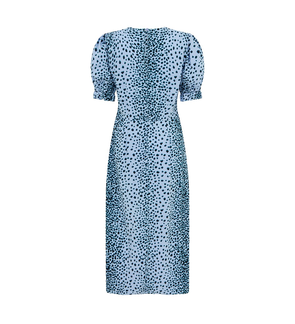 Jaylen Blue Animal Midi Dress                     LENZING™ ECOVERO™