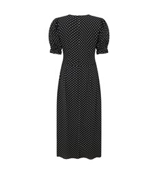 Jaylen Black Spot Midi Dress                     LENZING™ ECOVERO™