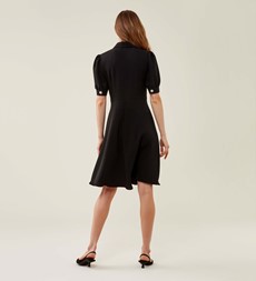 Ebony Black Crepe Knee Length Dress