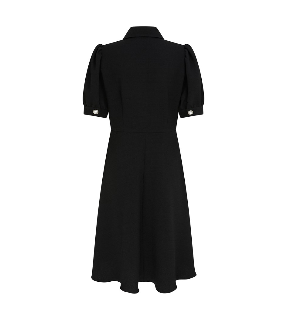 Ebony Black Crepe Knee Length Dress