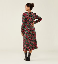 Selma Black Rose Midi Dress