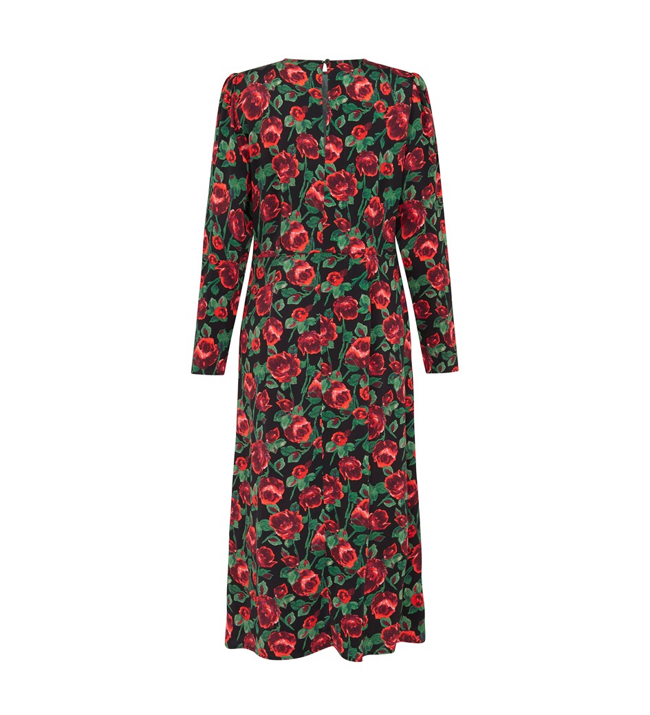 Selma Black Rose Midi Dress