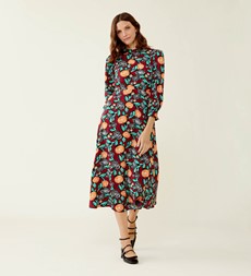 Niko Burgundy Floral Dress                     LENZING™ ECOVERO™