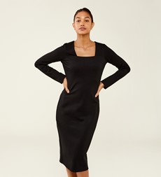 Glain Ponte Jersey Black Dress