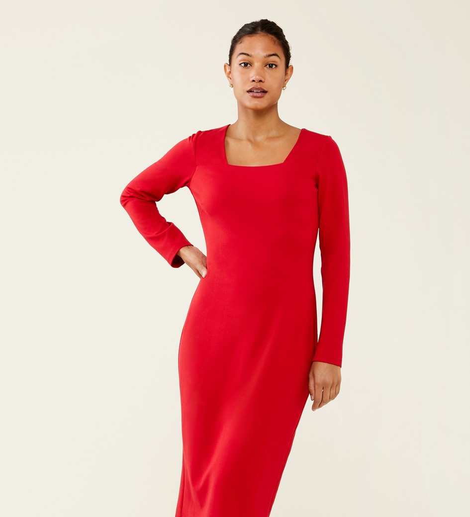 Glain Ponte Jersey Red Dress