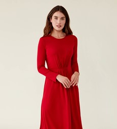 Delma Deep Red Midi Dress