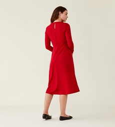 Delma Deep Red Midi Dress