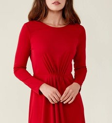 Delma Deep Red Midi Dress