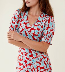 Orion Midi Red Floral Dress