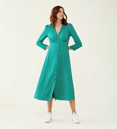 Dee Green Spots Midi Dress                                LENZING™ ECOVERO™