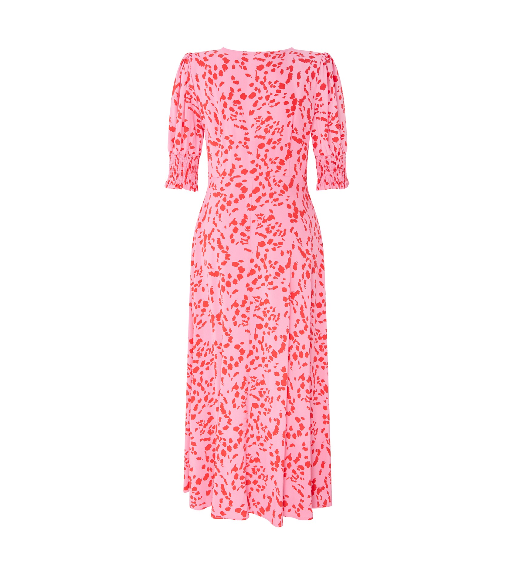 Deena Pink Abstract Midi Dress | Finery London