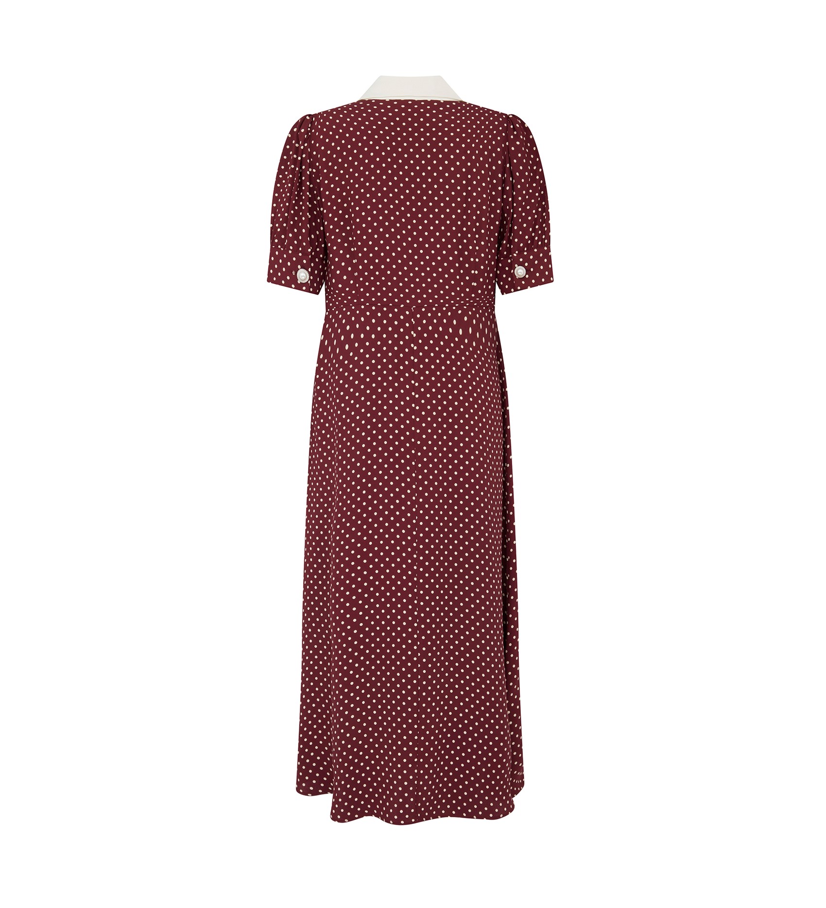 Claudia Burgundy Spot Midi Dress