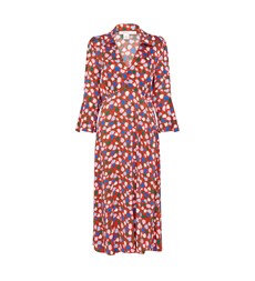 Leah Red Tulips Midi Dress