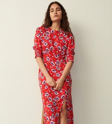 Katia Red Blooms Midi Dress